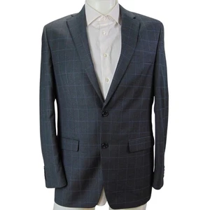 Lauren Ralph Lauren Men’s 40L Wool Blazer Sport Coat Windowpane Navy Gray - Picture 1 of 13