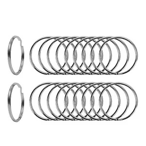 2 Zoll flache Schlüsselringe - große geteilte Schlüsselringe - Silber Stahl runde Kanten kreis... - Bild 1 von 7