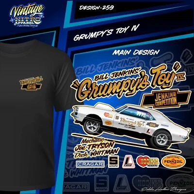 Bill "Grumpy" Jenkins Grumpy's 玩具 1968 Pro Stock Camaro Racing T 恤 259 — 第 1/4 张图片