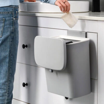 9L Mülleimer Hängend Abfalleimer Abfallsammler Müll Abfall Bad Tür Schran Küche - Bild 1 von 4