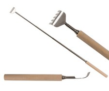 Ausziehbarer Rückenkratzer Edelstahl mit Holzgriff 52cm Kratzhand Kratzen lang