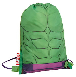 Boys Marvel Hulk Drawstring Gym Bag Avengers Sports Swimming PE Kit Backpack