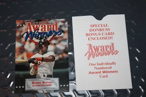 Barry Bonds 1993 Donruss Award Winner #4 Jumbo Baseball Card /10000 - Picture 1 of 2
