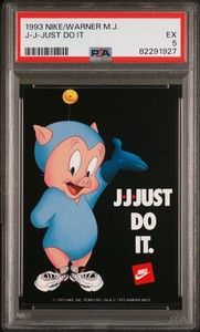 1993 Nike/Warner Bros J-J-Just Do It Michael Jordan Porky Pig PSA 5