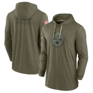 Men's Olive Pittsburgh 2022 Salute to Service Tonal Pullover Hoodie - Picture 1 of 5