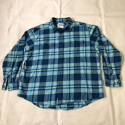 Mountain Khakis Plaid Flannel Shirt Blue Excellent LN - Image 1 of 4