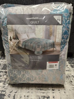 Edredón Essential Home Completo/Queen Multicolor Azul Patrón Azulejo Ligero Nuevo en Paquete Foto 1 de 4