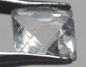WHITE TOPAZ 5 MM SQUARE CUT CHECKERBOARD TOP ALL NATURAL AAA - Picture 1 of 1