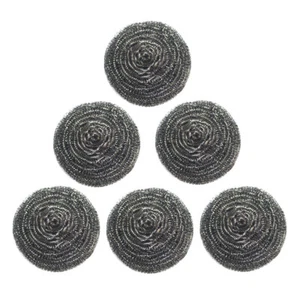 6PCS Stainless Steel Cleaning Sponges Steel Wool Scrubber Scouring Pad Kitchen - Picture 1 of 10