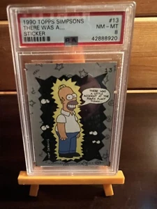 1990 Topps Simpsons Sticker Homer PSA 8 NM-MINT! 🍩 LOW POP!! - Picture 1 of 2