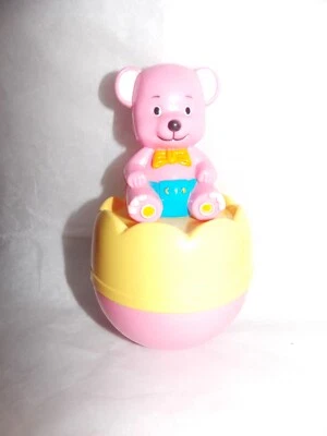 jouet musical ancien - culbuto ourson rose - Photo 1/4