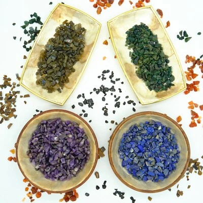 Small Crystal Chips Assorted Tiny Natural Gemstone Gravel Crafts 2-10mm 100g - Image 1 of 2