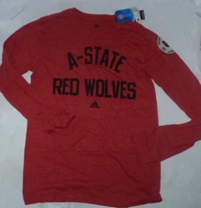 NEW ADIDAS NCAA Arkansas St Red Wolves L/S Long Sleeve T Shirt Men M medium NWT - Picture 1 of 1