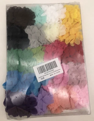 40PCS 2" Chiffon Flower Hair Bows Fully Lined Flower Tiny Hair Clips Fine *READ - Image 1 of 4