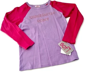 Sofi Raglan Shirt Girls Kids Kindergarten Rocks T-Shirt Lilac Fuchsia 6X - Imagen 1 de 5