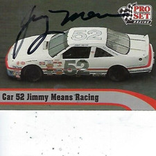 JIMMY MEANS SIGNED 1992 PRO SET RACING #37   - NASCAR