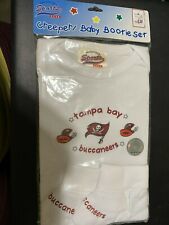 Brand New NFL Tampa Bay Buccaneers  Infant White Creeper/Baby Bootie Set Sz 0-6M