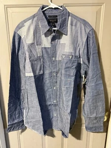 Camisa True Religion Para Hombre Ajustada Manga Larga Azul Western Con Botones Talla XL NUEVA CON ETIQUETAS - Imagen 1 de 7