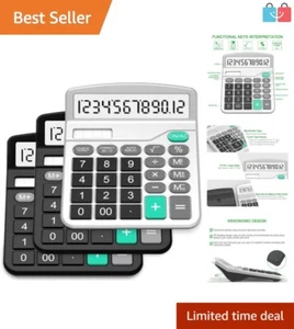 Lightweight Dual Power Calculators - 3 Pack with Large Display for Easy Reading - Picture 1 of 9