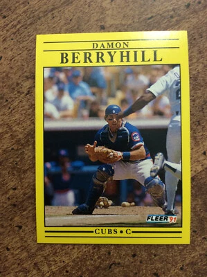 1991 Fleer #414 Damon Berryhill, Cubs    nm  ib - Image 1 of 2