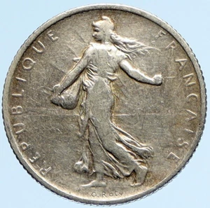 1908 FRANCE La Semeuse Sower Woman ANTIQUE OLD Silver 1 Franc French Coin i97092 - Picture 1 of 3
