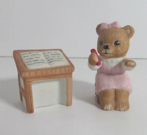 HOMOCO bears 1409 set of 2 school girl with desk (S12-6) - Picture 1 of 2