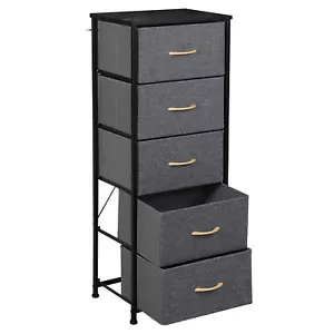 Dresser Storage Chest for Bedroom with 5 Drawers for Closet Bedside Nursery Gray - Picture 1 of 23