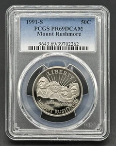 American proof coin 50C 1991-S Graded Mount Rushmore Half Dollar PCGS PR69DCAM - Picture 1 of 4