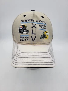 Super Bowl XLV 45 Reebok Tan Hat Cap Green bay Packers Pittsburgh Steelers XLV - Picture 1 of 6