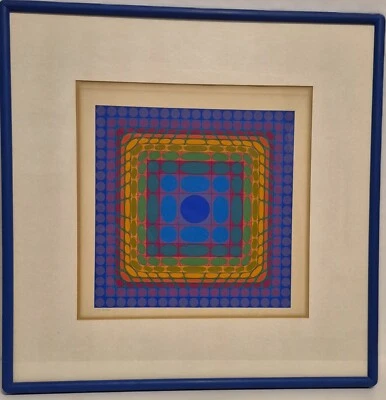 Victor Vasarely - Originale Op-Art Serigrafie -Terz - Signiert und Nummeriert - Bild 1 von 3