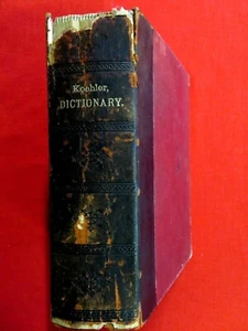 1907 KOEHLER WÖRTERBUCH / DEUTSCH & ENGLISCH SPRACHEN / LEDER  - Bild 1 von 11