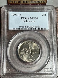 1999 D PCGS Certified MS64 Delaware 25C SQ1158 - Picture 1 of 5