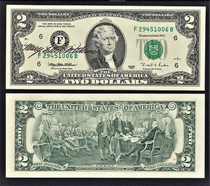 1995 ATLANTA $2 Autographed by Mary Ellen Withrow UNC - Picture 1 of 1