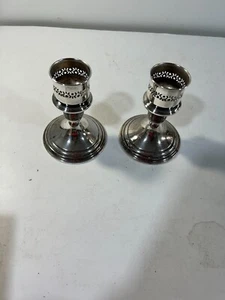 Vintage Gorham Silver Plated Candle Sticks Set Of 2 YC3004 - Picture 1 of 6