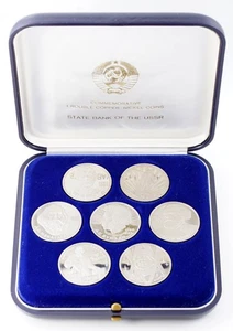 Juego de monedas UNIÓN SOVIÉTICA 7x 1 RUBLO monedas especiales PP placa pulida BANCO ESTATAL URSS - Imagen 1 de 9