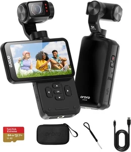 M5 Vlogging Camera Stabilizzatore Gimbal a 3 Assi, 5K Fotocamera Portatile 3.5'' Rotatab... - Foto 1 di 8