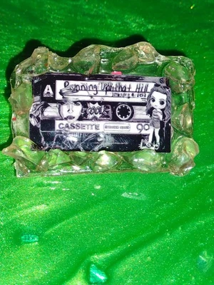 Stranger Things MaxMayfield "Running Up That Hill" Handmade beach glass art pin  - Image 1 of 4