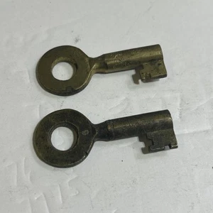 Vintage Brass Hollow Barrel Key Door/Lock Skelton Key LOT OF 2 - Picture 1 of 7