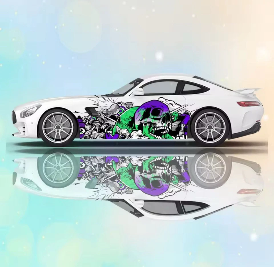 Skeleton Car Decal; Skull Car Decal; Cool Car Decals Both Sides; Car Livery - Image 1 of 1
