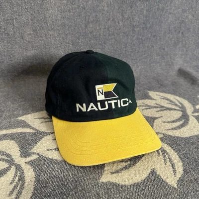 Gorra Nautica Strapback Tres Tonos Algodón OSFA De Colección Años 90 Y2K Foto 1 de 4
