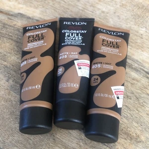 (3) Revlon Colorstay Full Cover Matte Foundation 405 Almond 1.0 oz Each - Picture 1 of 6