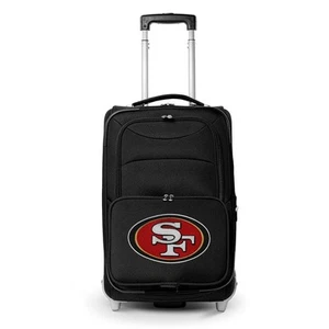 NFL San Francisco 49ers 21 in. Black Carry-On Rolling Softside Suitcase - Picture 1 of 7