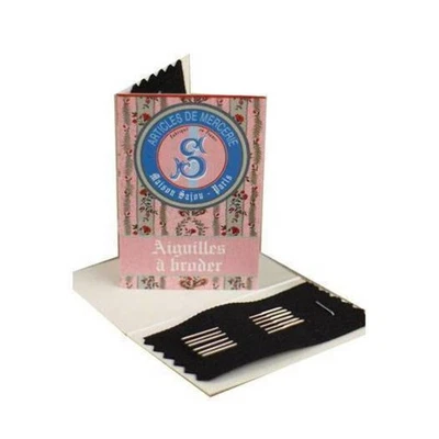 Six aiguilles à broder numéros 22 24 et 26 - Carnet Sajou rose - Sajou - Photo 1/3
