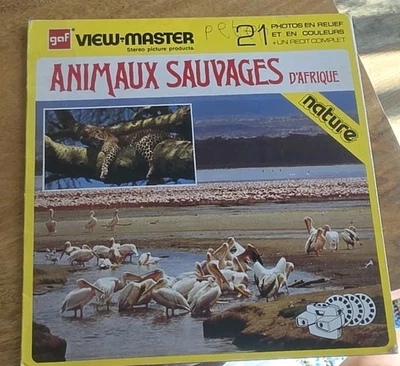 GAF Viewmaster Animaux Sauvages (Wild Animals) Large Format X3 Reels & Booklet - Image 1 of 4