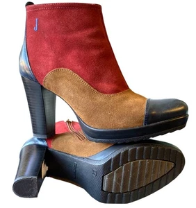 Onena Juve Womens Colorblock Suede & Leather Ankle Boots Size 38 * MO1 J - Picture 1 of 7