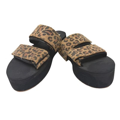 Sandalias deslizantes Vans plataforma estampado de leopardo para mujer zapatos de playa cómodos ultracush Foto 1 de 4