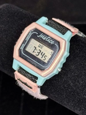 Reloj Justice Teal Rosa Colorido Banda Mariposa Foto 1 de 4
