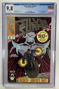 Silver Surfer #50 CGC 9.8 Embossed Silver Foil, 1991, Thanos App, Marvel Comics - Picture 1 of 6