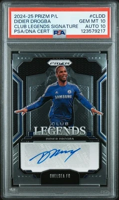2024-25 Panini Prizm Premier Club Legends Auto Didier Drogba PSA 10 AUTO 10 - Image 1 of 2