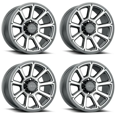 Juego 4 llantas 17" Vision 353 Turbina Gunmetal Mecanizadas 17x8,5 5x5 -6 mm Foto 1 de 4